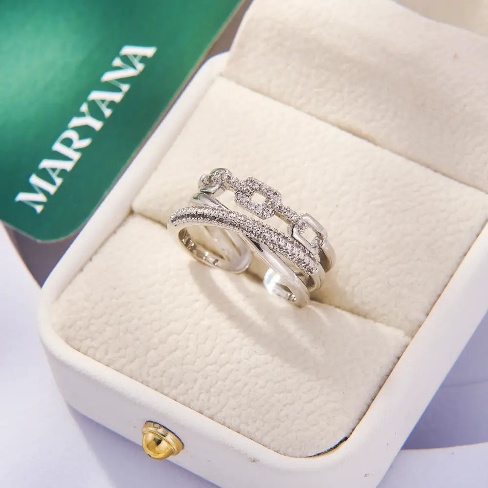 BAGUE OUVERTE DOUBLE COUCHE - MARYANA BIJOUX