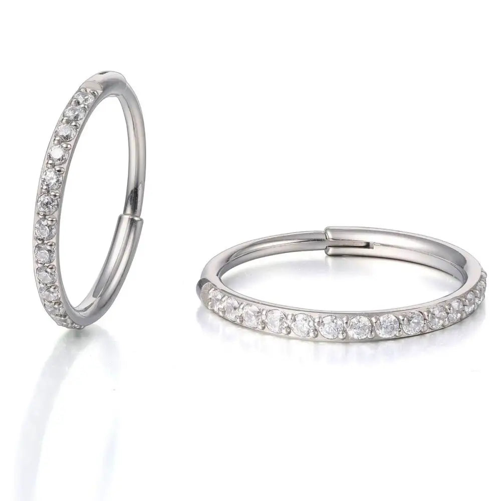 BOUCLE D'OREILLES CRÉOLES RHODIUM - MARYANA BIJOUX