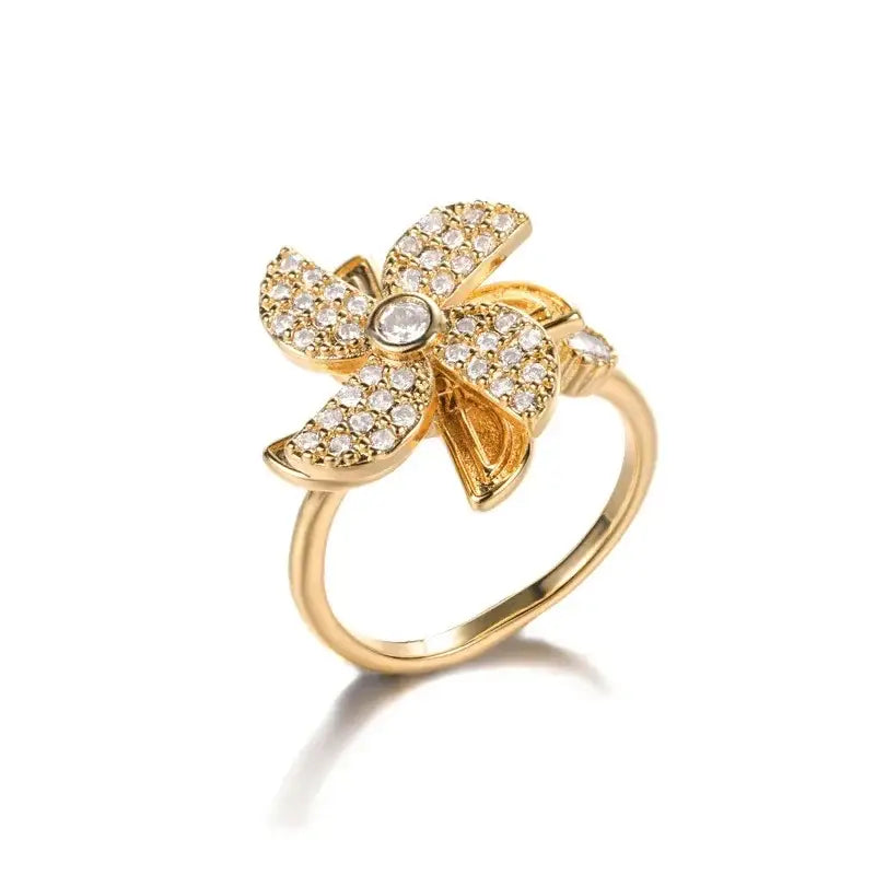 BAGUE OUVERT ROTATIVE DE FLEUR - MARYANA BIJOUX
