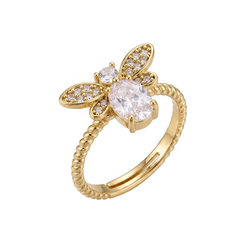 BAGUE RÉGLABLE EN FORME D'ABEILLE