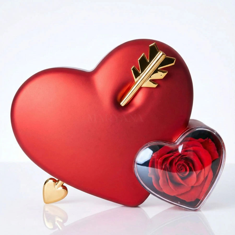 BOÎTE FLÈCHE D’AMOUR AVEC COLLIER CŒUR ET ÉPÉE (2 PIÈCES)