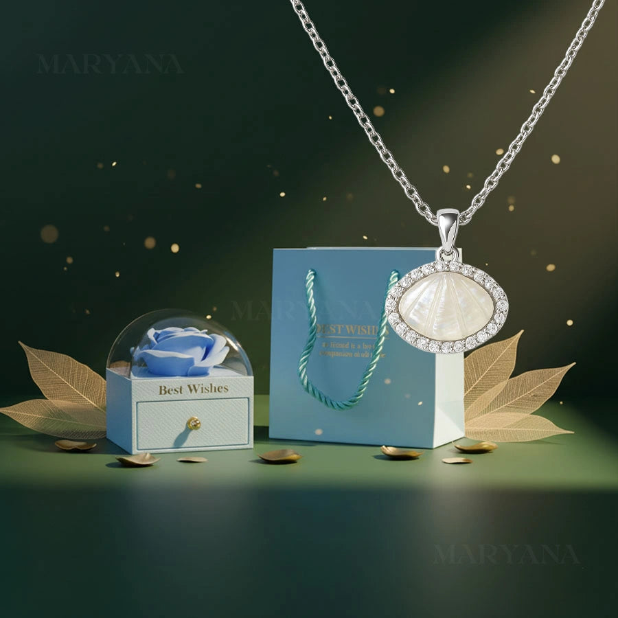 BOÎTE AMOUR ÉTERNEL BLEU - COLLIER OCEAN SHELL