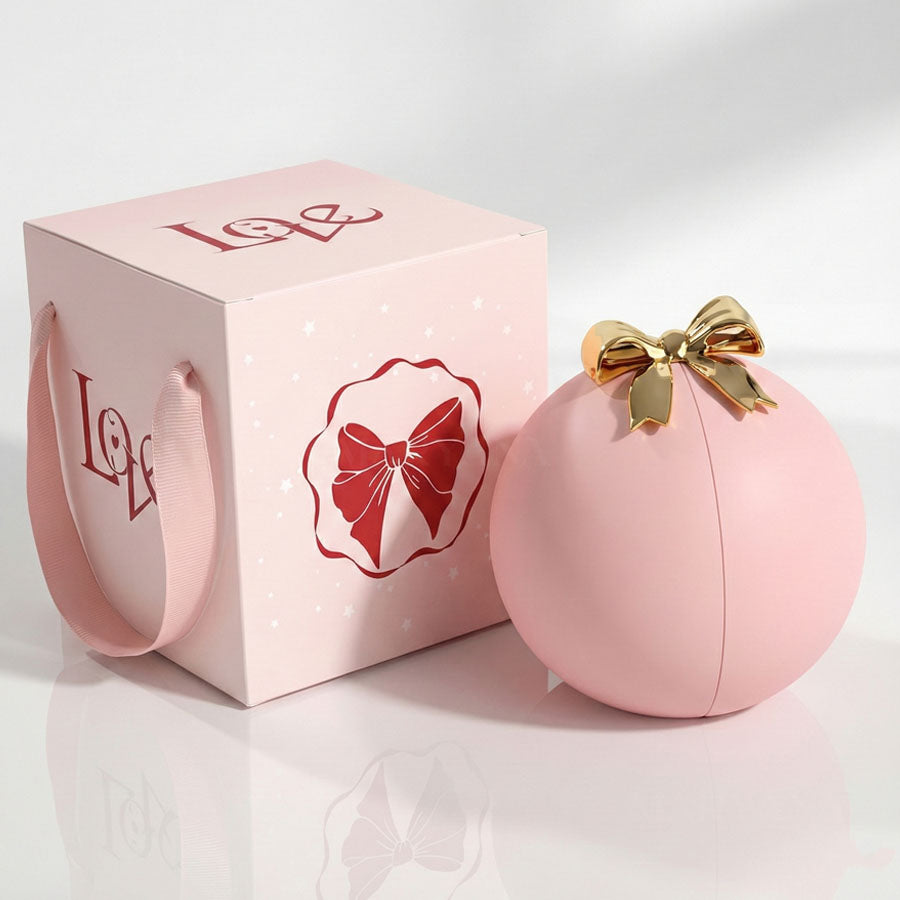 BOÎTE LA SPHÈRE MAGIQUE ROSE AVEC COLLIER CŒUR PRÉCIEUX