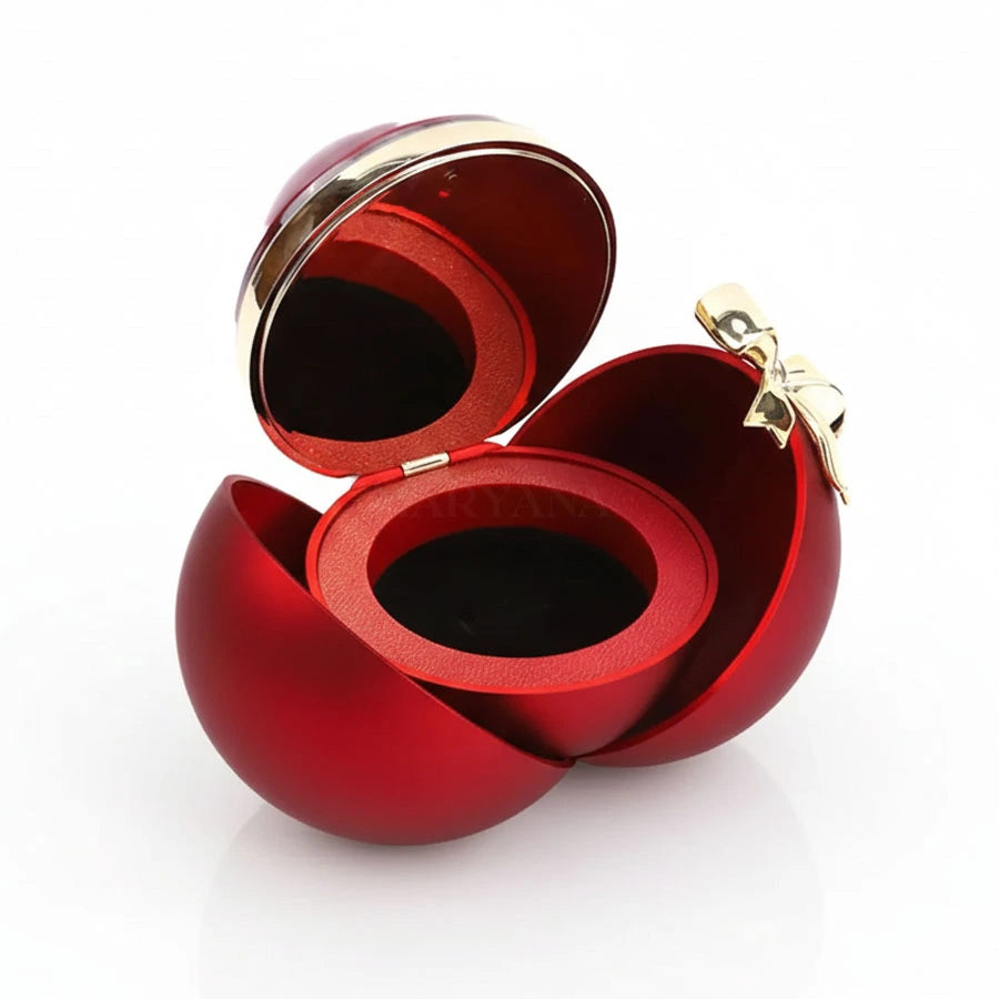 BOÎTE LA SPHÈRE MAGIQUE ROUGE AVEC COLLIER DOUBLE CŒUR
