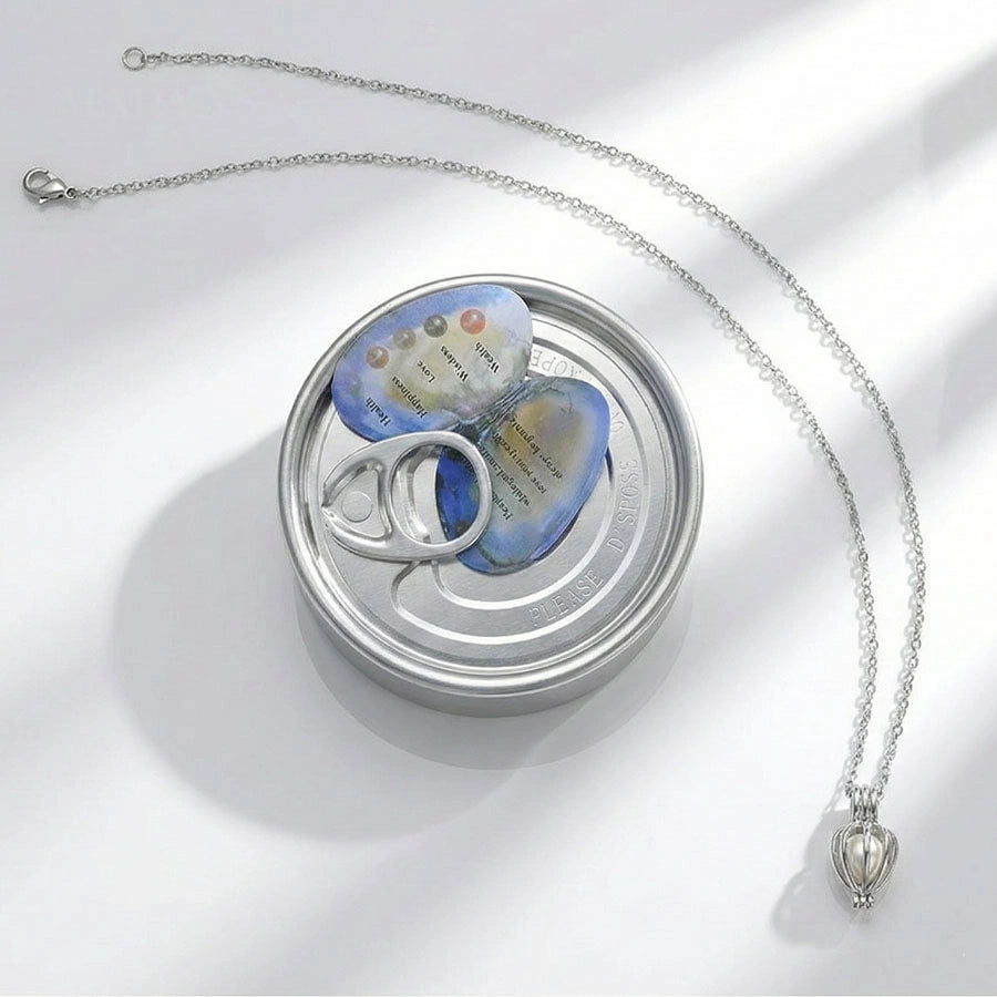 COLLIER CŒUR AVEC PERLE EN BOÎTE CADEAU