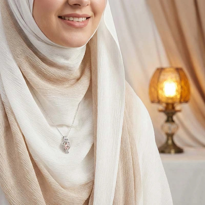 COLLIER CŒUR AVEC PERLE EN BOÎTE CADEAU
