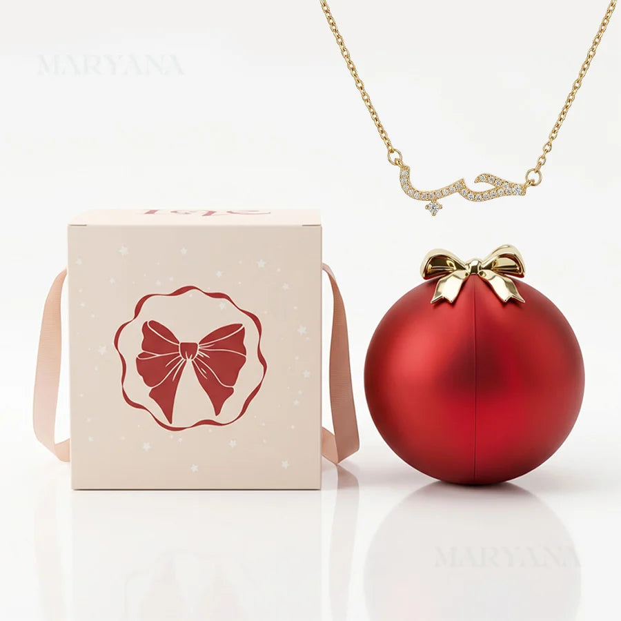 BOITE SPHÈRE MAGIQUE ROUGE AVEC COLLIER HOUB ÉTERNEL