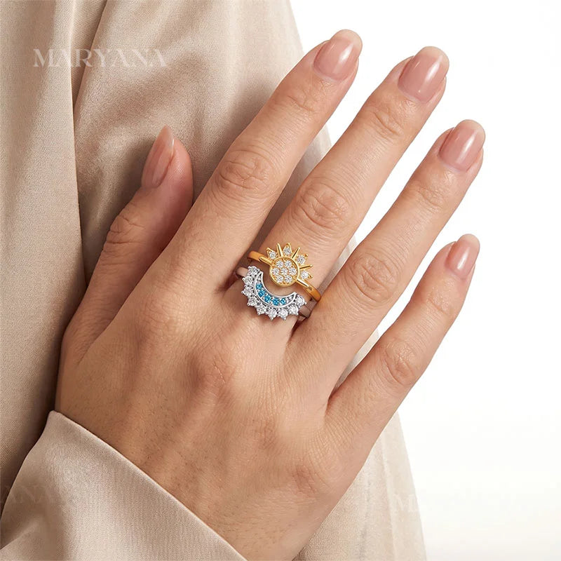 COFFRET MARYANA AVEC COLLIER ET BAGUE SOLEIL ET LUNE