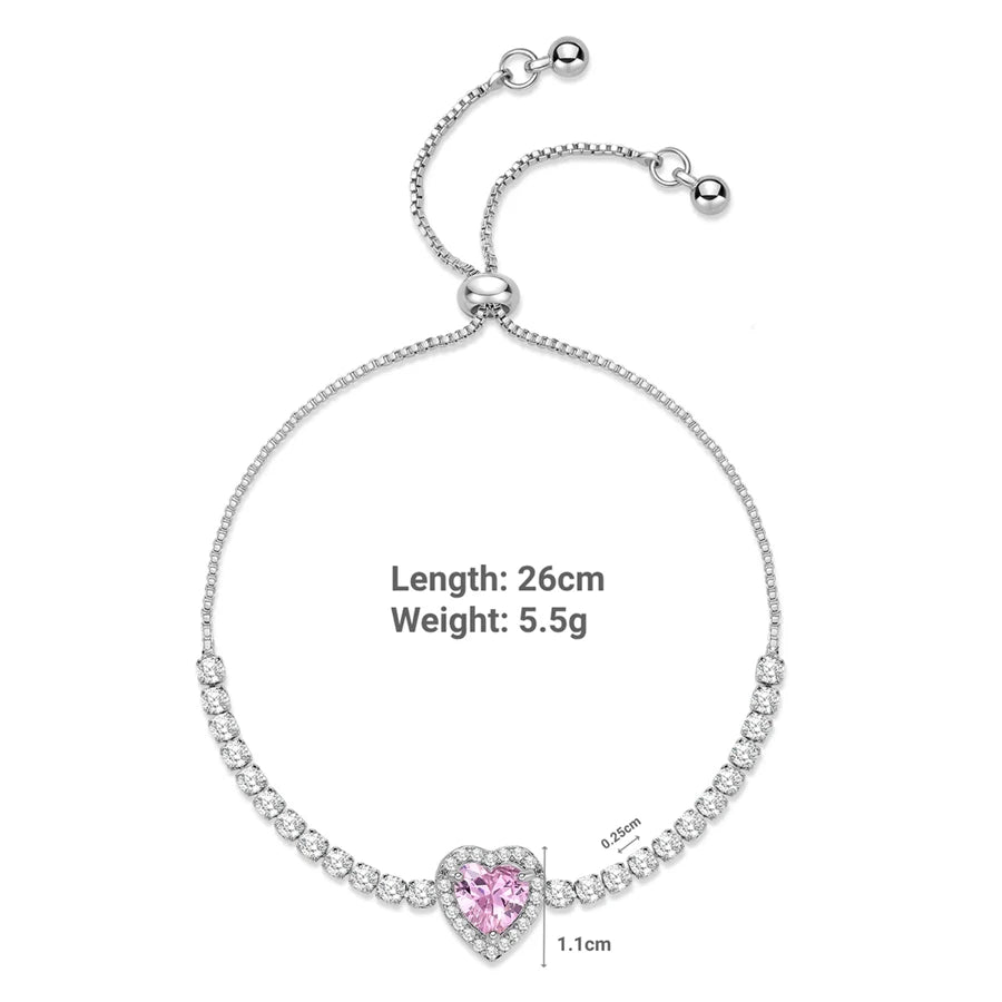 GOURMETTE CŒUR ROSÉ ÉTERNEL AJUSTABLE - MARYANA BIJOUX