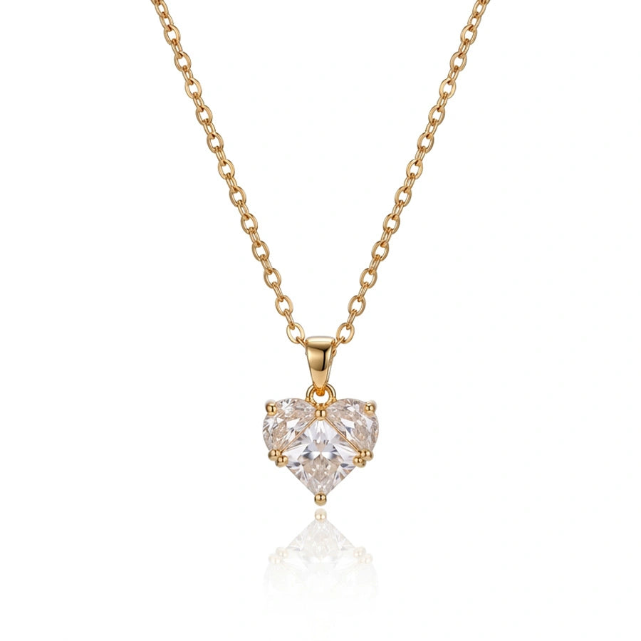 COLLIER COEUR EN BLANC CRISTAL