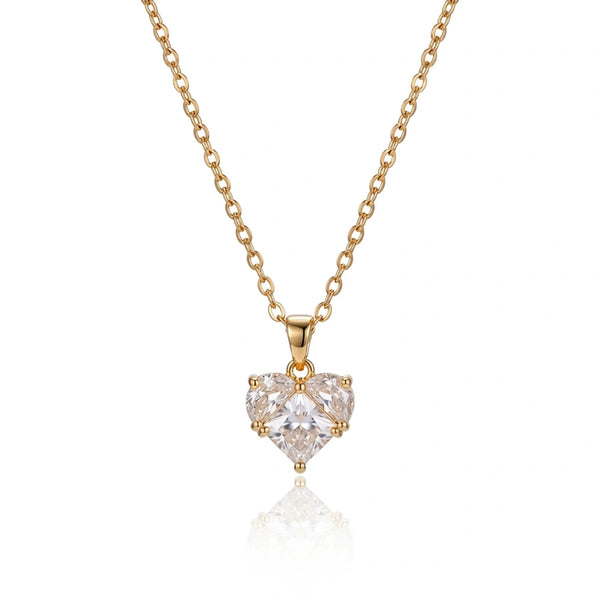 COLLIER COEUR EN BLANC CRISTAL