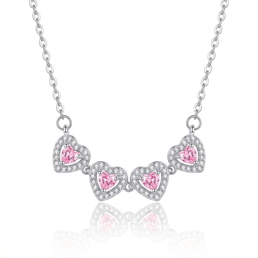 BOÎTE JARDIN D'AMOUR AVEC COLLIER CŒUR TRÈFLE MAGNÉTIQUE ROSE