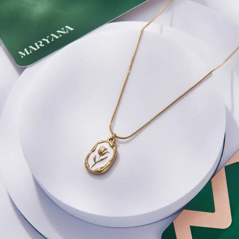 COLLIER DE FLEUR & ROSE EN OR