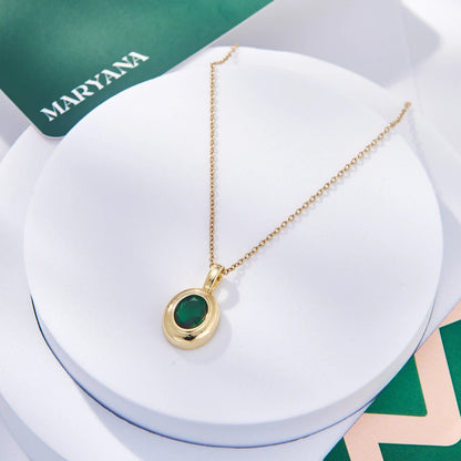 COLLIER OVAL STONE - MARYANA BIJOUX