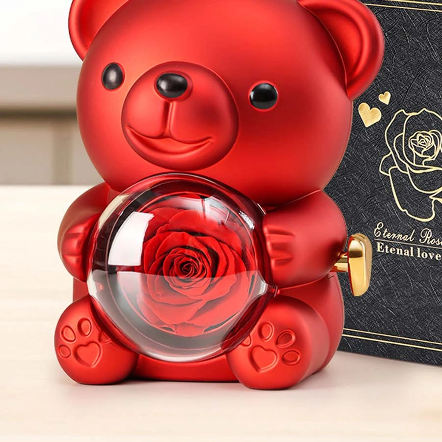 BOÎTE DOUDOU ROSE AVEC COLLIER DOUBLE CŒUR