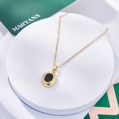 COLLIER OVAL STONE - MARYANA BIJOUX