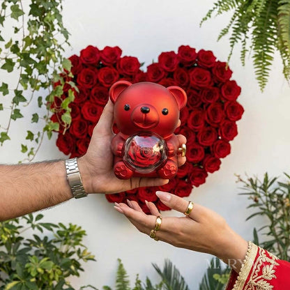 BOÎTE DOUDOU ROSE AVEC BAGUE CŒUR PRÉCIEUX