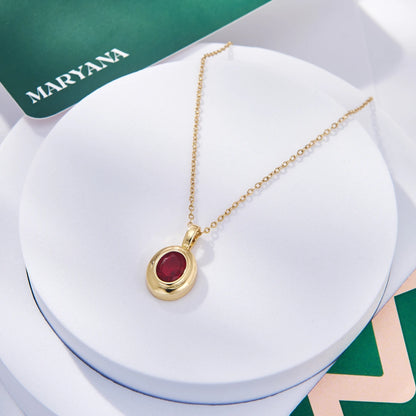 COLLIER OVAL STONE - MARYANA BIJOUX