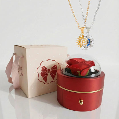 BOÎTE BLOOM LUXE AVEC COLLIER SOLEIL ET LUNE