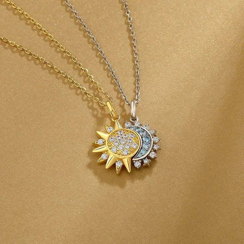 COLLIER SOLEIL ET LUNE 2 PIÈCES