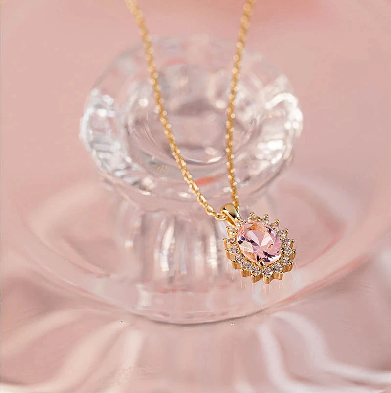 COLLIER SCINTILLANT ROSE