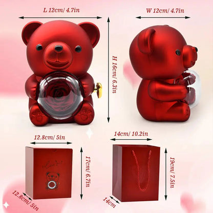 BOÎTE DOUDOU ROSE AVEC COLLIER DOUBLE CŒUR