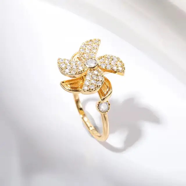 BAGUE OUVERT ROTATIVE DE FLEUR - MARYANA BIJOUX
