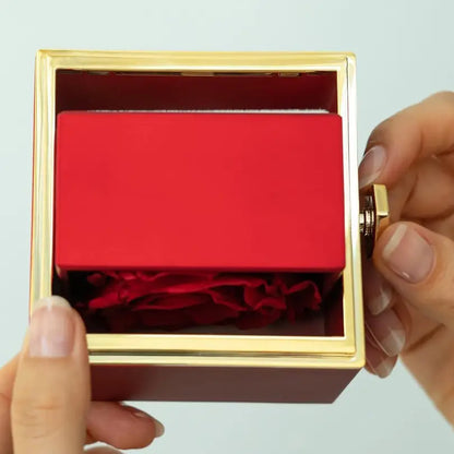 BOÎTE ÉLÉGANTE AVEC COLLIER DOUBLE CŒUR & ROSE