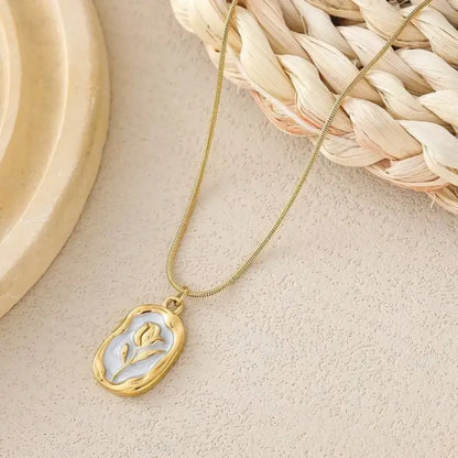 COLLIER DE FLEUR & ROSE EN OR