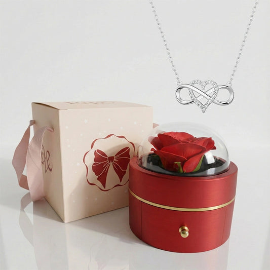 BOÎTE BLOOM LUXE AVEC COLLIER CŒUR INFINI