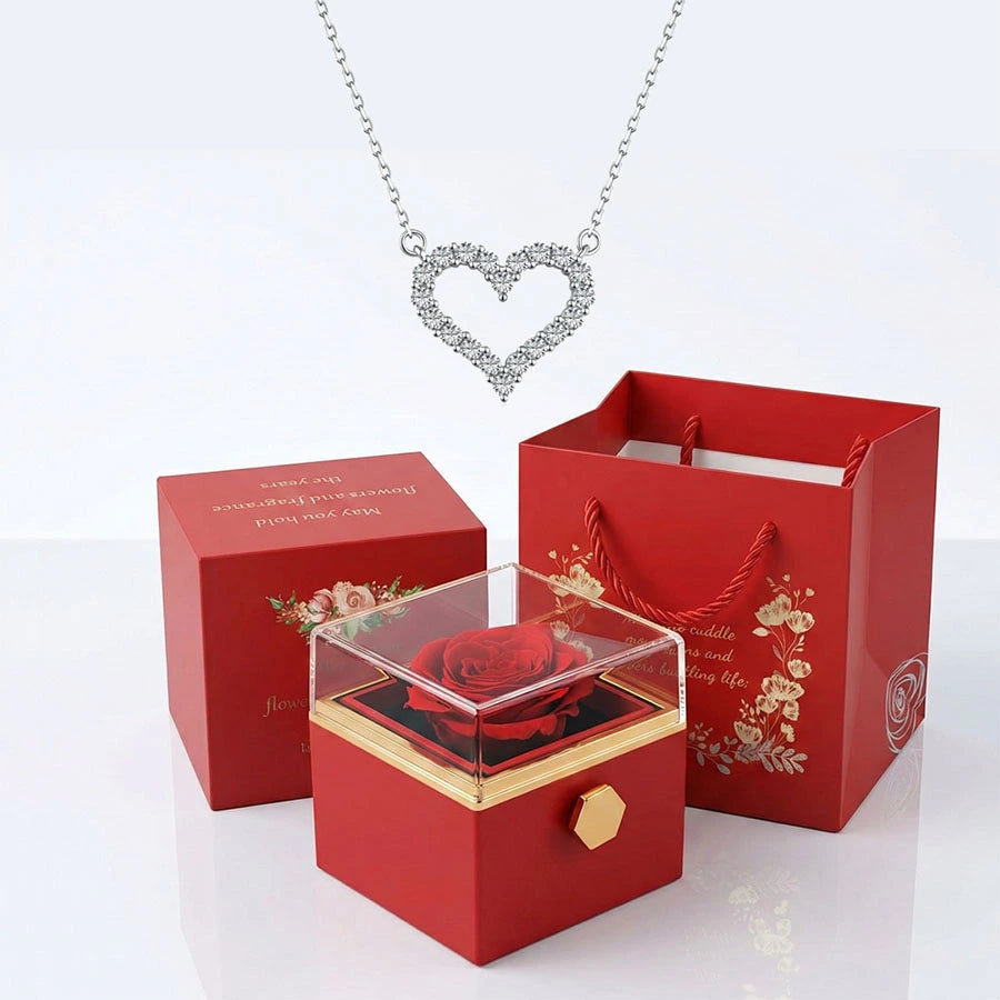 BOITE CHARME PRESTIGE AVEC COLLIER CŒUR LUMIÈRE