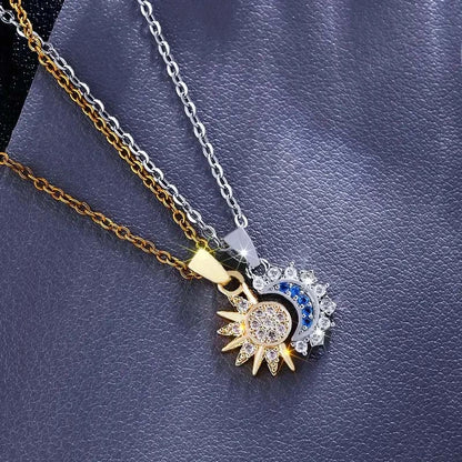 COLLIER SOLEIL ET LUNE 2 PIÈCES