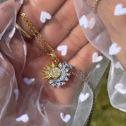 COLLIER SOLEIL ET LUNE 2 PIÈCES