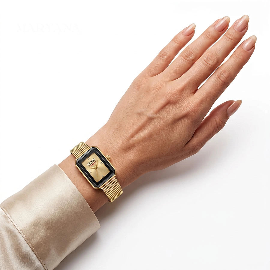 MONTRE ÉCLAT NOIR DORÉ/M