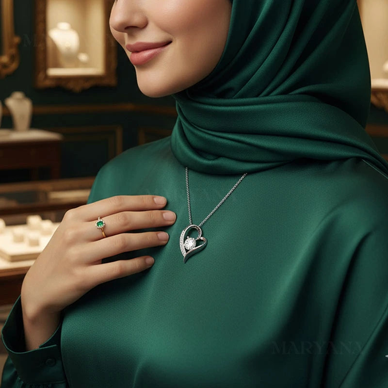 BOÎTE AMOUR ÉTERNEL AVEC COLLIER CŒUR PRÉCIEUX