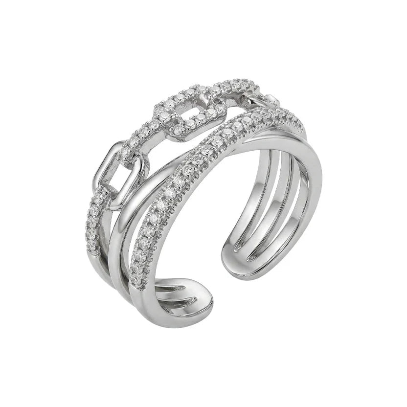 BAGUE OUVERTE DOUBLE COUCHE