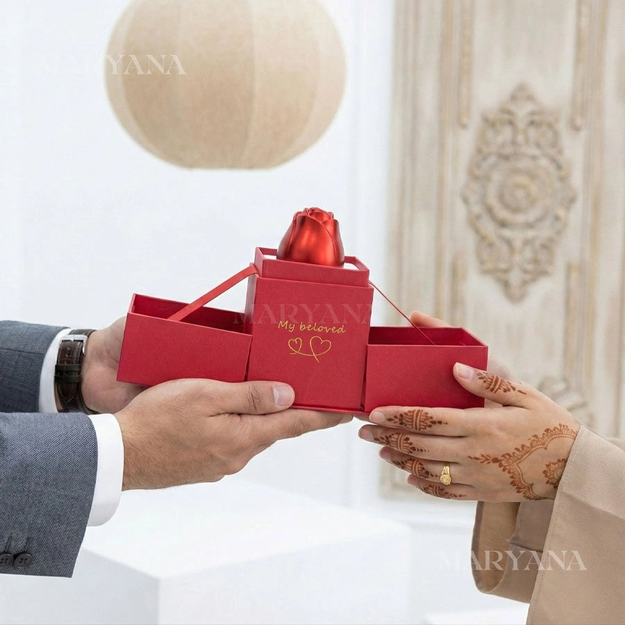 BOÎTE ÉCRIN D’AMOUR AVEC BAGUE CŒUR PRÉCIEUX