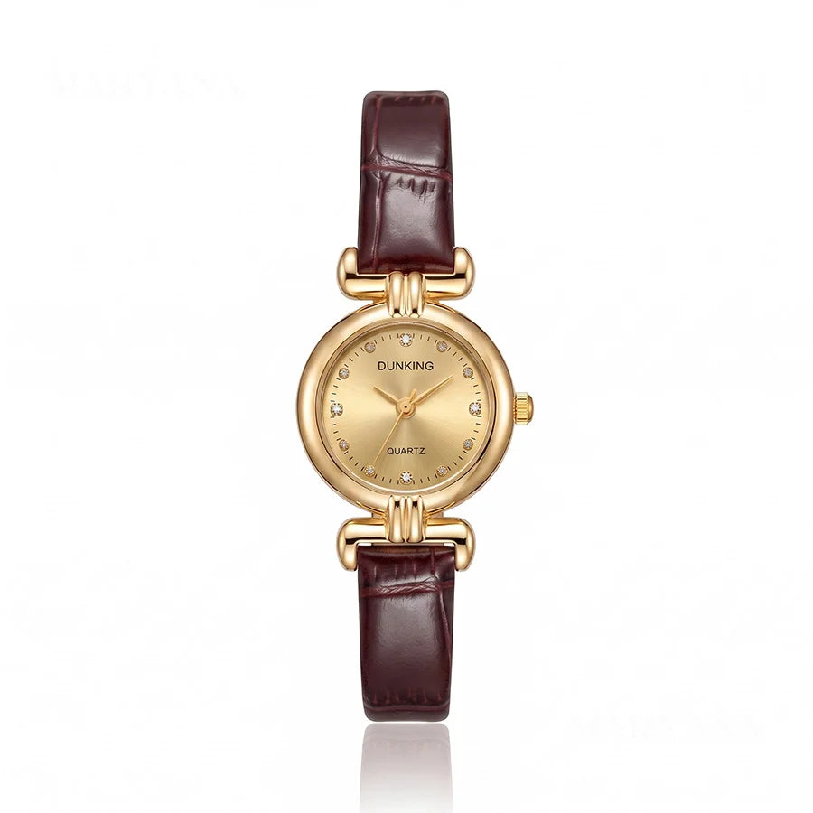MONTRE LORENZA MARRON/DORÉ
