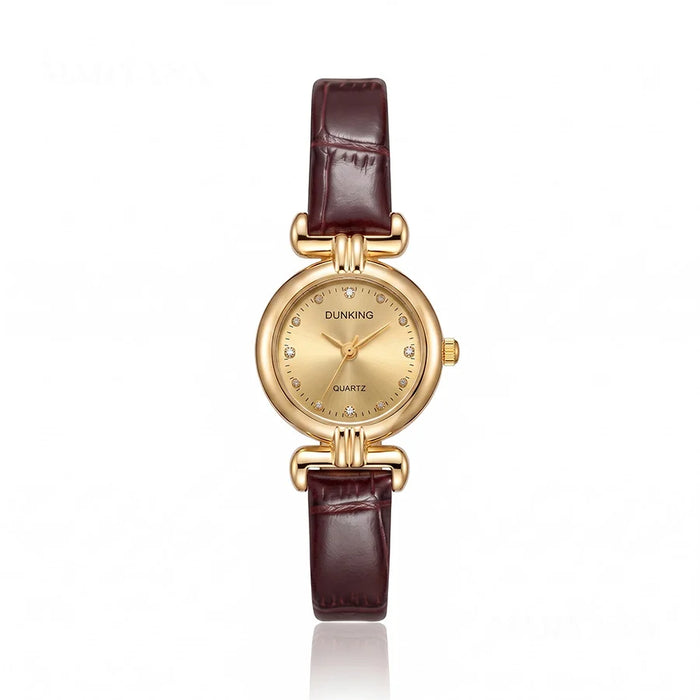 MONTRE LORENZA MARRON/DORÉ — image 1