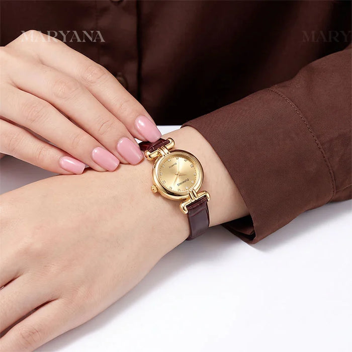 MONTRE LORENZA MARRON/DORÉ — image 2