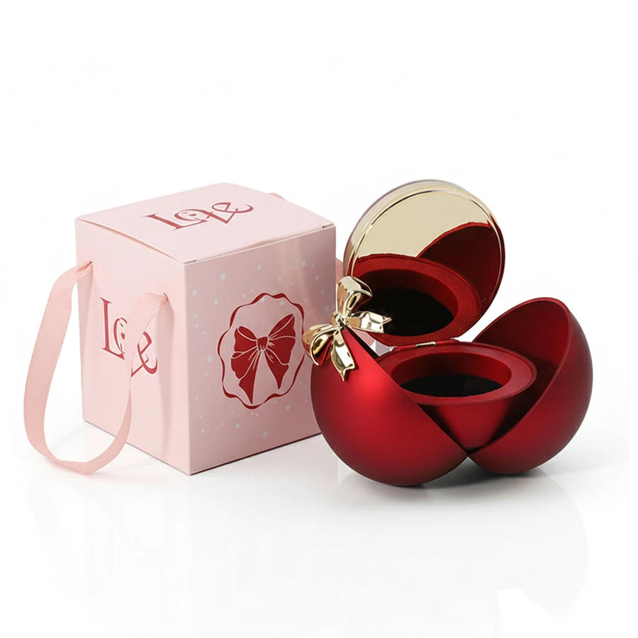 BOÎTE LA SPHÈRE MAGIQUE ROUGE AVEC COLLIER ANGE D’AMOUR