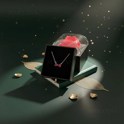 BOITE AMOUR ETERNEL NOIRE - COLLIER RUBY BOW