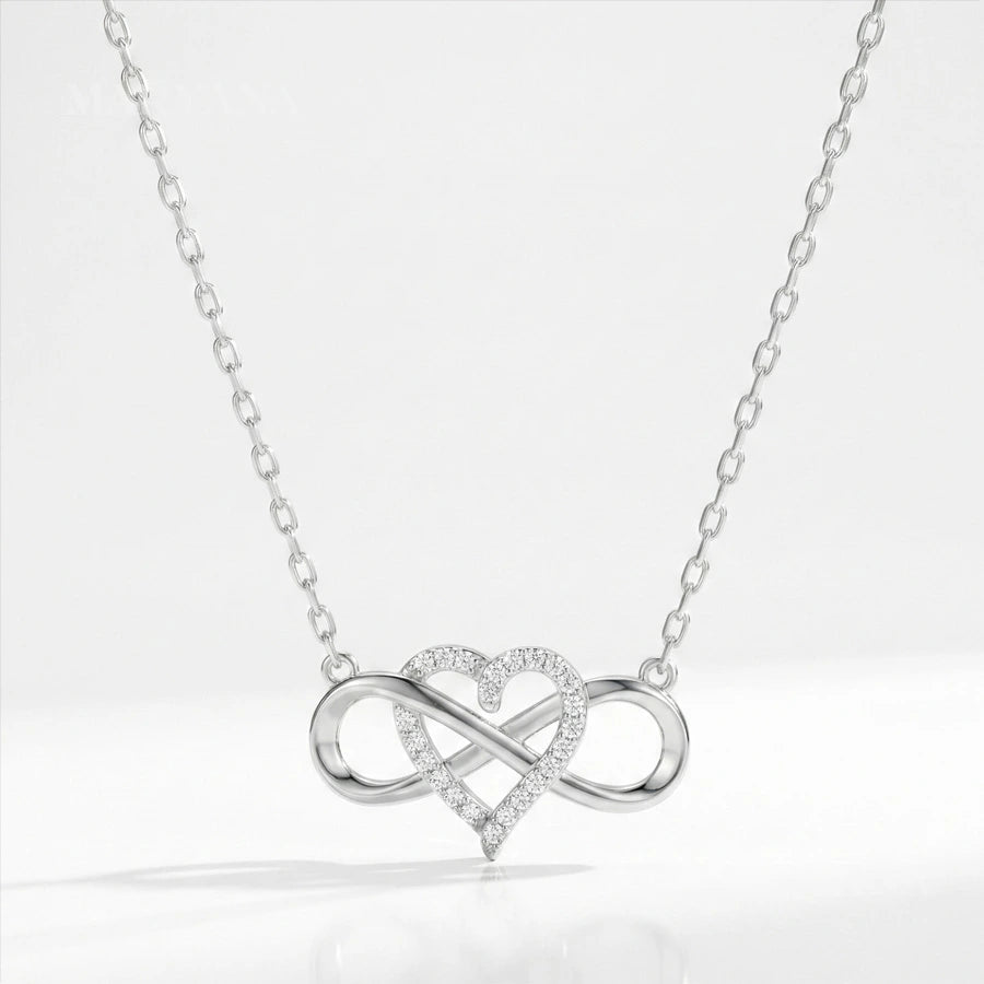 BOÎTE AMOUR ÉTERNEL ROUGE AVEC COLLIER CŒUR INFINI