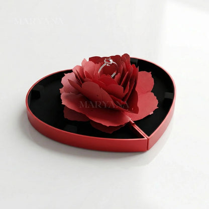 BOÎTE CŒUR EN FLEURS AVEC BAGUE CŒUR PRÉCIEUX