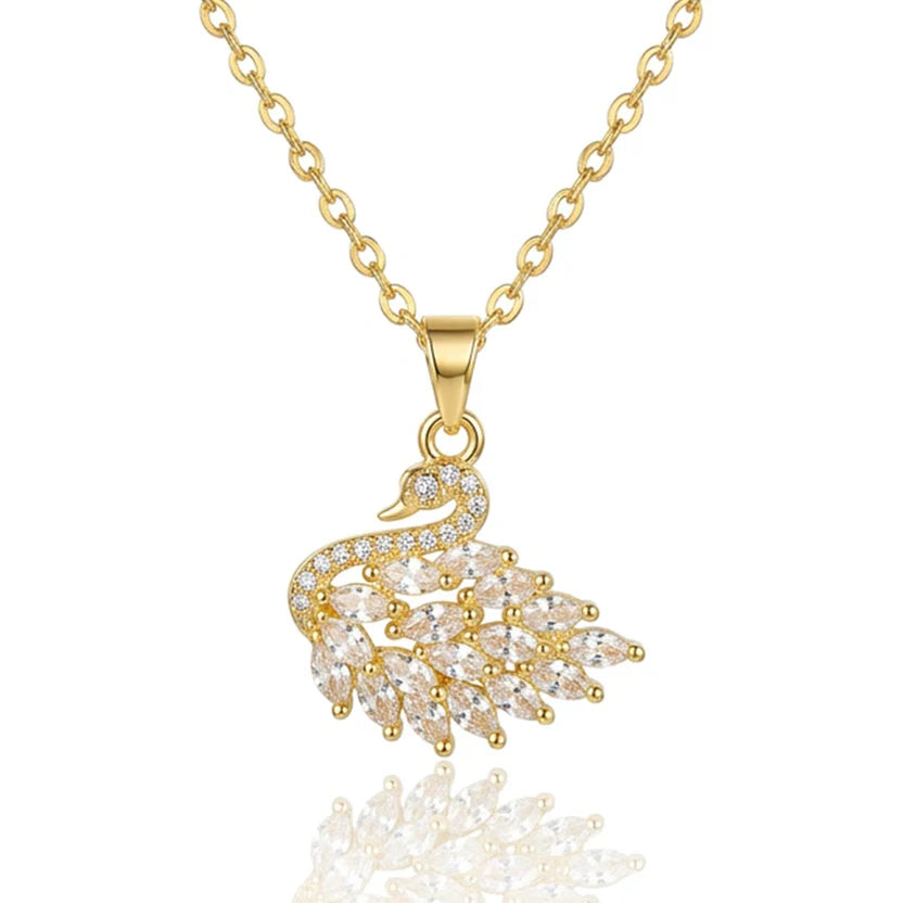 BOITE AMOUR INTEMPOREL AVEC COLLIER CYGNE IMPÉRIAL