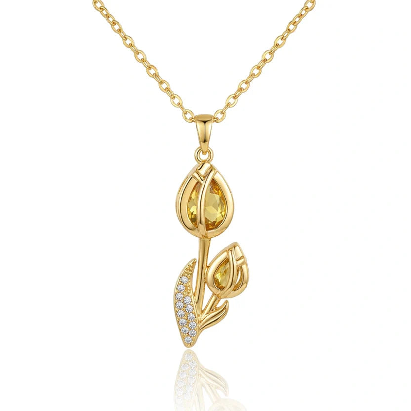 BOITE AMOUR INTEMPOREL AVEC COLLIER TULIPE ÉTERNELLE