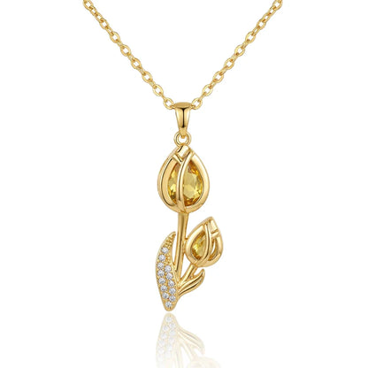 BOITE AMOUR INTEMPOREL AVEC COLLIER TULIPE ÉTERNELLE
