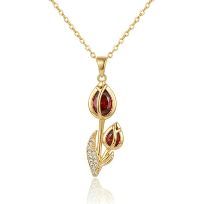 BOITE AMOUR INTEMPOREL AVEC COLLIER TULIPE ÉTERNELLE