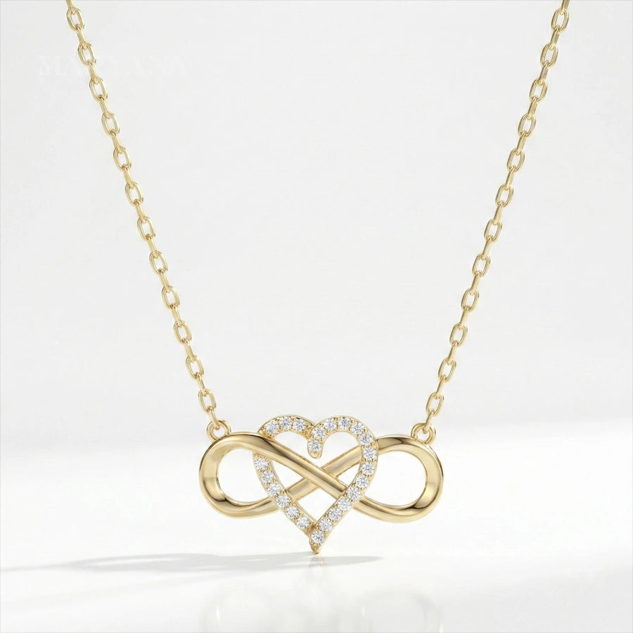 BOÎTE AMOUR ÉTERNEL ROUGE AVEC COLLIER CŒUR INFINI