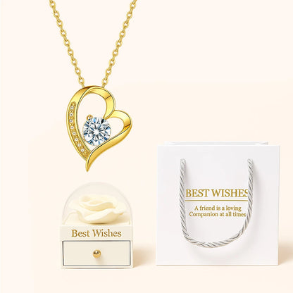 BOÎTE AMOUR ÉTERNEL AVEC COLLIER CŒUR PRÉCIEUX